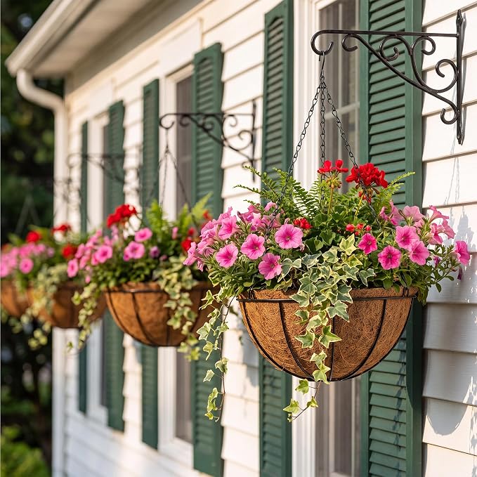 2 Pack 10" Metal Hanging Planter Baskets - Image 7