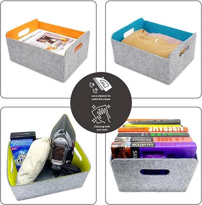 Welaxy Storage Baskets Collapsible Felt Storage bin Foldable Shelf Drawers - Image 6