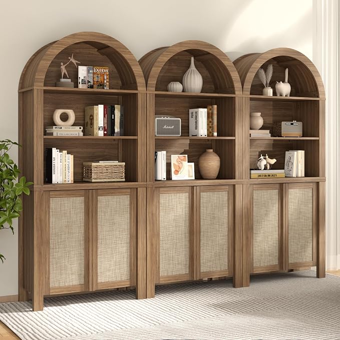 Yechen Arched Bookcase, 70.5" Tall Bookcase - Image 9