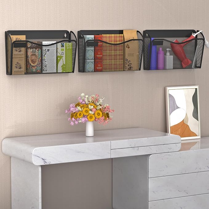Wall File Organizer, Mesh Hanging File Organizer, Home Office Organization and - Image 5