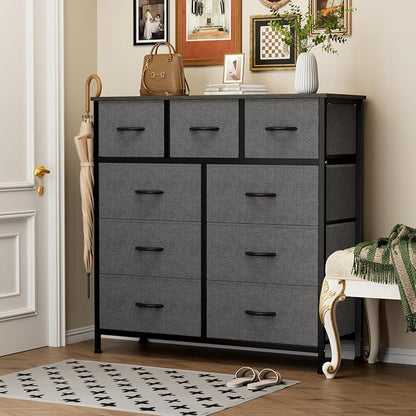 OLIXIS 9-Drawer Fabric Storage Dresser Chest Organizer Unit, Space-saving - Image 2