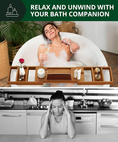 ROYAL CRAFT WOOD Premium Foldable Bathtub Tray Caddy - Image 4