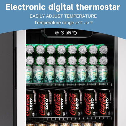 Beverage Refrigerator Cooler, 105 Can Mini Fridge Glass Door - Image 4