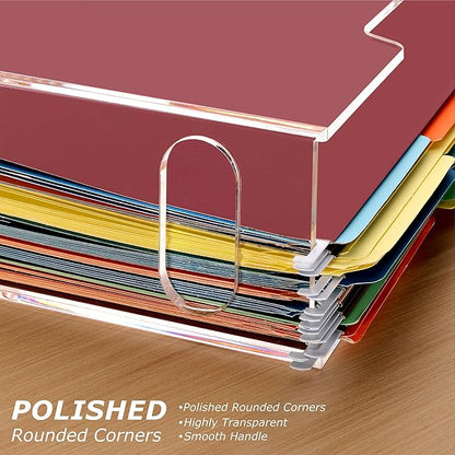 DINGHUO Acrylic Hanging File Organizer Box, File Holder - Image 7