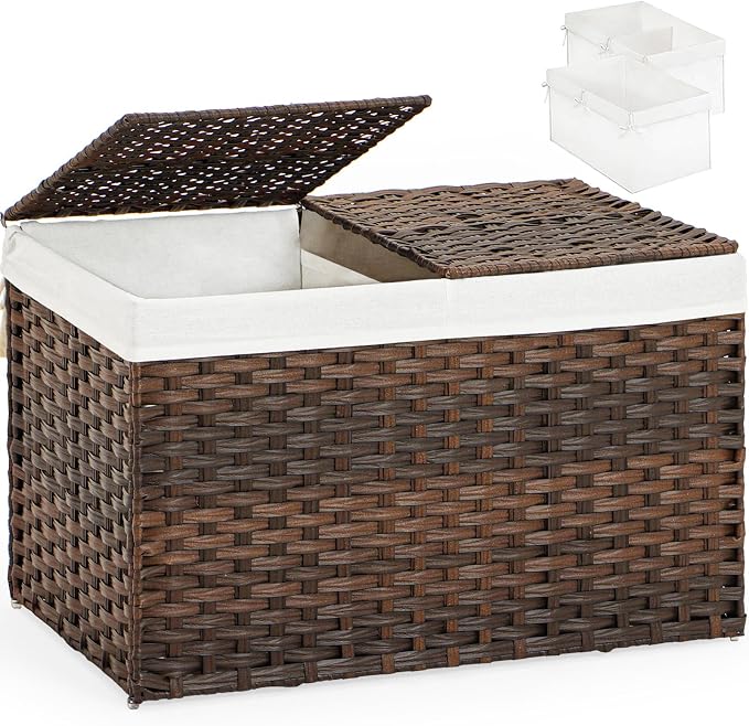 SETVSON Storage Basket with Lid Wicker Baskets by SETVSON