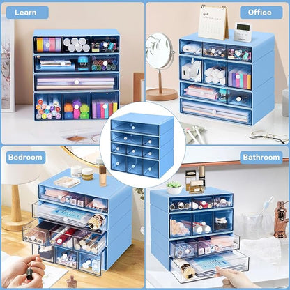 Desk Storage Organizer with 9 Drawers, 4 Tiers Stackable Desktop Craft Storage - Image 7