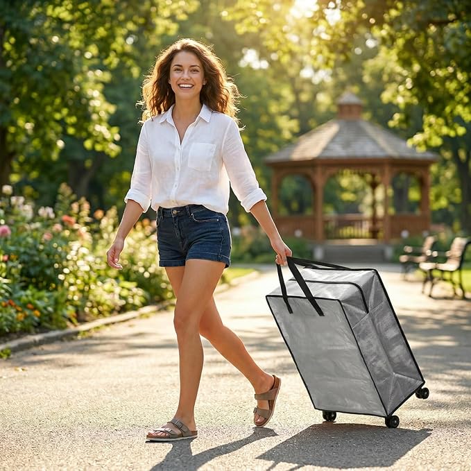 Oversized Wheeled Moving Bags, Heavy-Duty Zippered Tote - Image 5