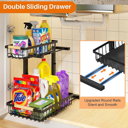 REALINN Under Sink Organizer, Height Adjustable Under Sink Organizers and - Image 2