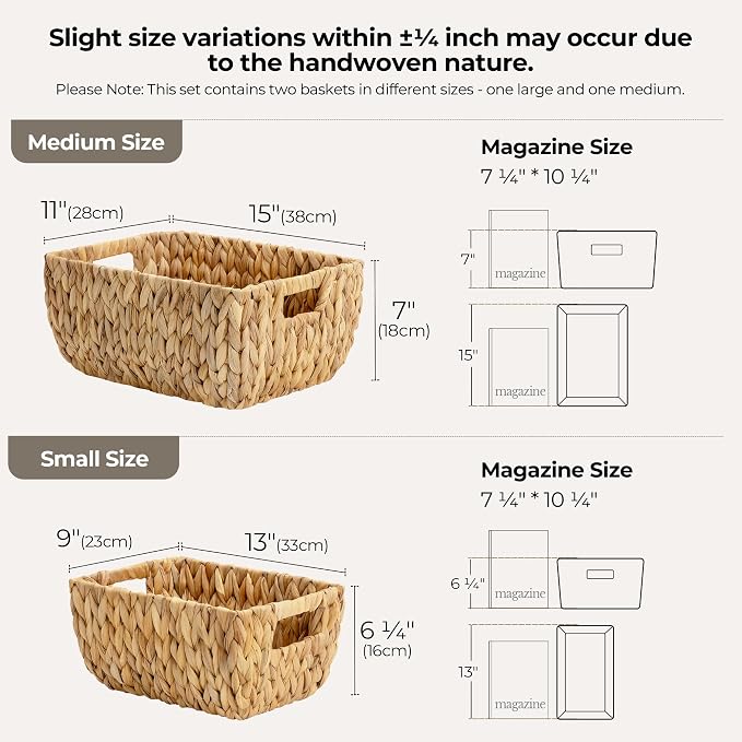 StorageWorks Wicker Baskets for Organizing, Handwoven Storage Basket - Image 2