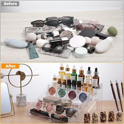 2 Pcs 7 Tier Essential Oil Organizer Clear Holder Nail Polish Display Rack | - Image 5
