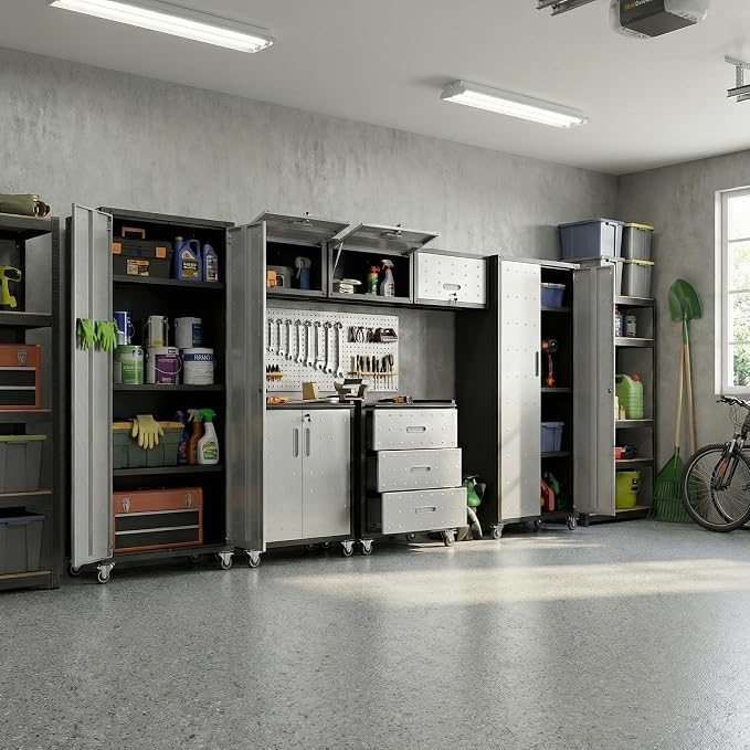 Garage Cabinet System | Heavy Duty Steel All-in-One Modular Garage Cabinet Set - Image 8