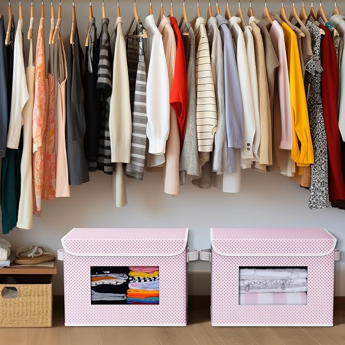Univivi Fabric Foldable Storage Boxes Large Collapsible Stackable Storage Bins - Image 6
