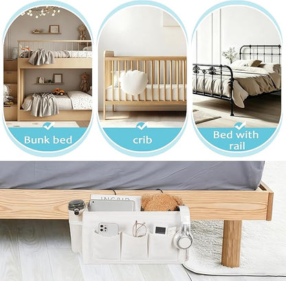 Loghot Bedside Caddy/Bedside Storage Bag Hanging Organizer - Image 5