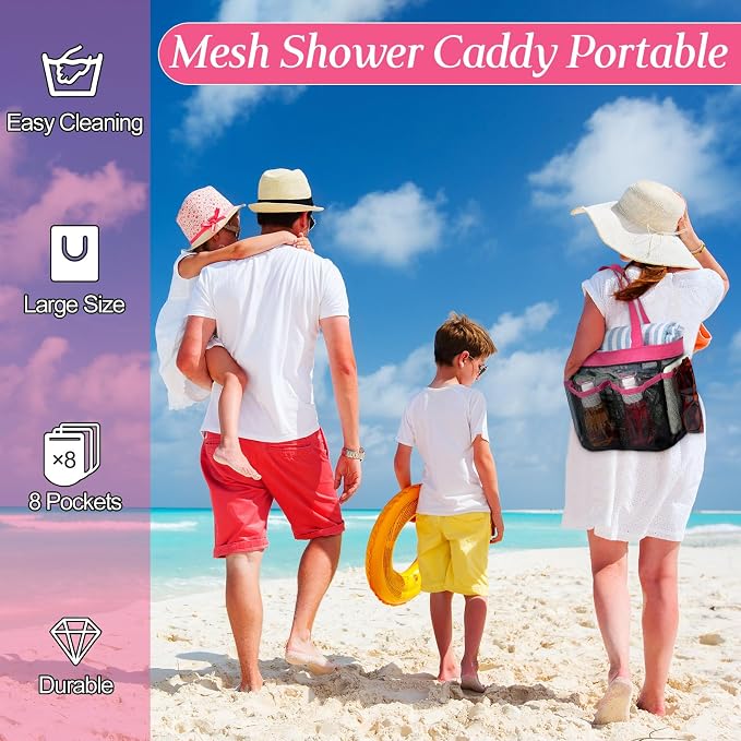 Hillban 4 Pcs Mesh Shower Caddy Portable Shower Caddy - Image 6