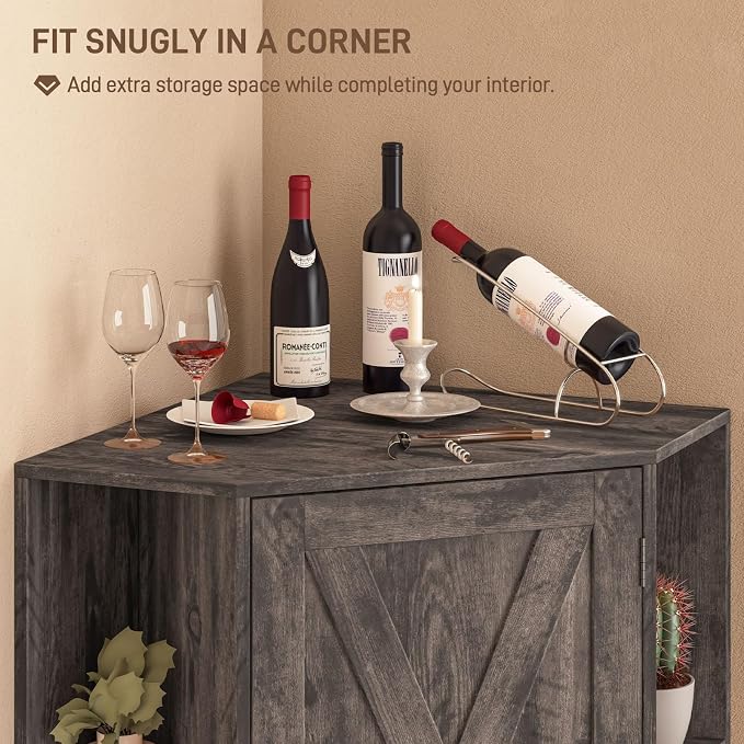 Farmhouse Corner Cabinet, Tall Corner Storage Cabinet - Image 7
