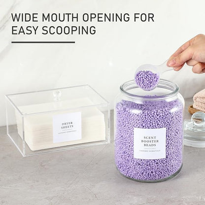 Glass Jars and Dryer Sheet Holder, Dispenser Set - Image 5