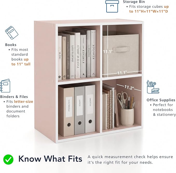 Homes: Inside + Out Apexa 6-Cube Storage Organizer Shelves, Stackable Wood - Image 6