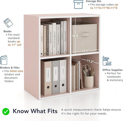 Homes: Inside + Out Apexa 6-Cube Storage Organizer Shelves, Stackable Wood - Image 6