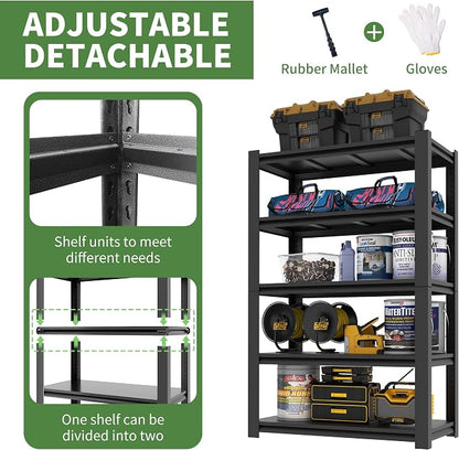Garage Shelving, 3000Lbs 5 Tier Adjustable Garage Storage Shelves Suitable - Image 6
