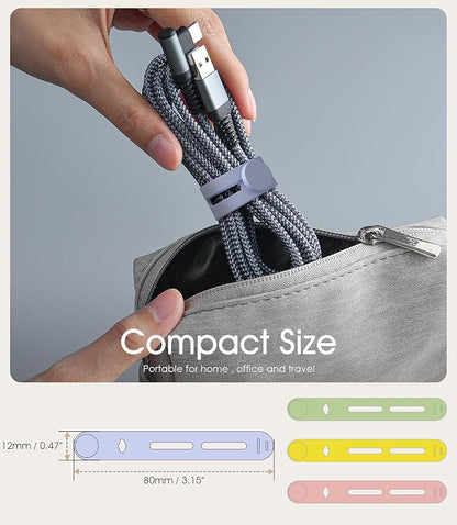 40Pcs Nearockle Reusable Cable Ties, Adjustable Silicone Cord Organizer Small - Image 2