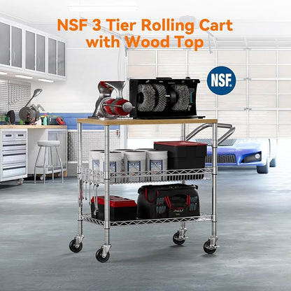 3 Tier Rolling Kitchen Carts on Wheels - Image 6