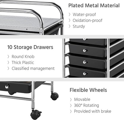 Yaheetech Rolling Cart Organizer Plastic Trolley - Image 4