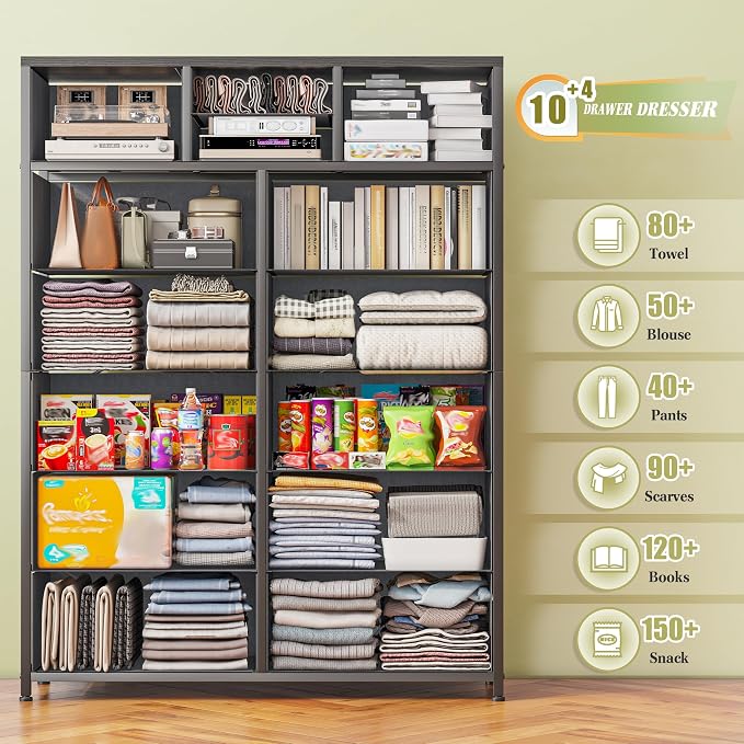 EnHomee 52.2" H Tall Dresser for Bedroom, Vertical Storage Tower, Anti-Tip | - Image 4