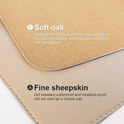 DAWNTREES Dual Sided Desk Mat, Leather Desk Pad, Cork Desk Mat Protector - Image 4