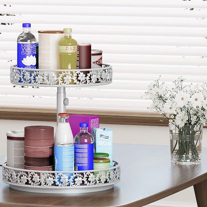 2 Tier Lazy Susan Organizer Turntable, 12 Inch, Easy Assembly & Cleaning - Image 7