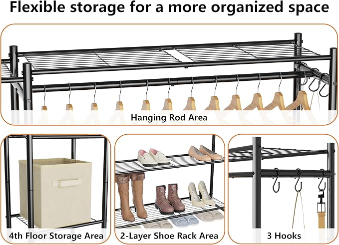 Wardrobe Closet, Portable Clothes Rack - Image 8