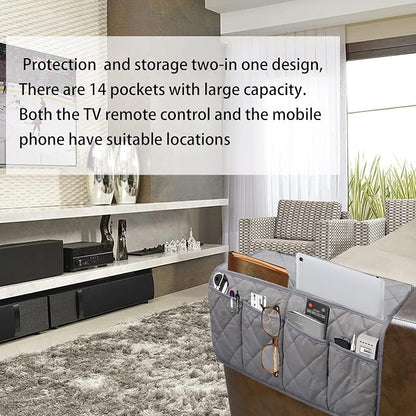 Armchair Caddy, Non Slip Sofa Armrest Organizer, Couch Armrest Remote Control - Image 5
