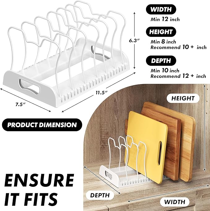 Simple Houseware 7 Compartments Adjustable Pan Organizer - Image 2