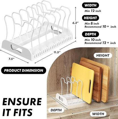 Simple Houseware 7 Compartments Adjustable Pan Organizer - Image 2
