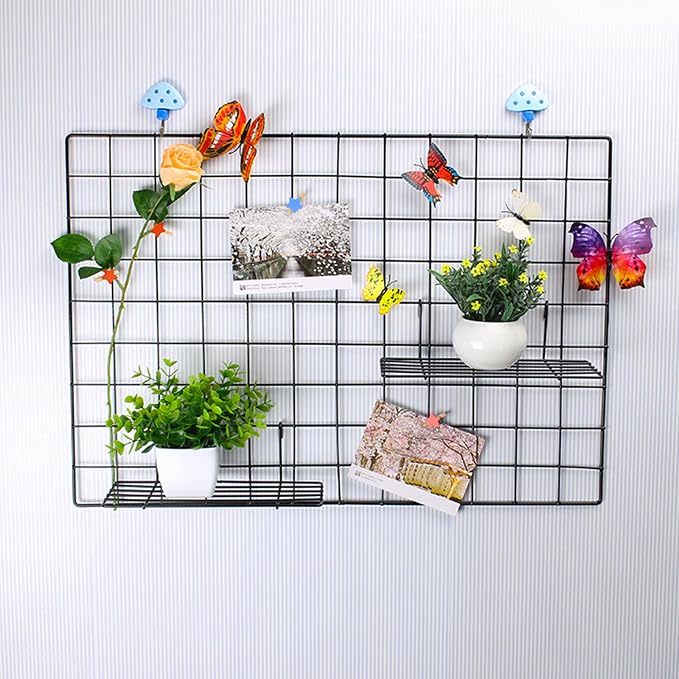 GBYAN Grid Wall Basket Wall Grid Panel Accessories Wire Straight Shelf - Image 7