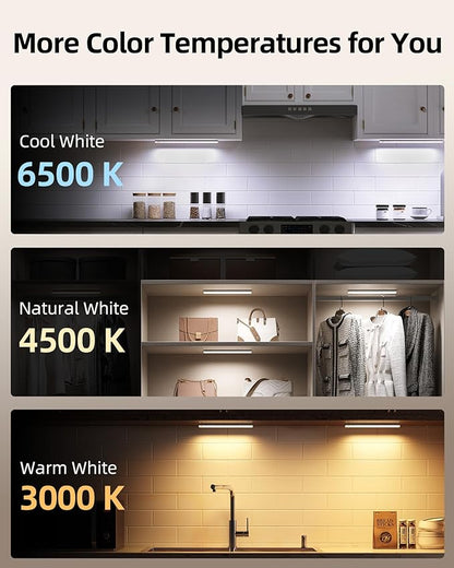 EZVALO 6-Pack Under Cabinet Lighting, 2000mAh Rechargeable Wireless Motion - Image 6