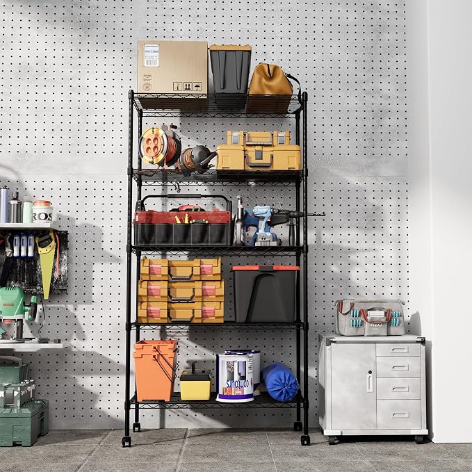 HealSmart Heavy Duty 5-Shelf Storage Shelving Unit, 1250lbs Loading Capacity - Image 6