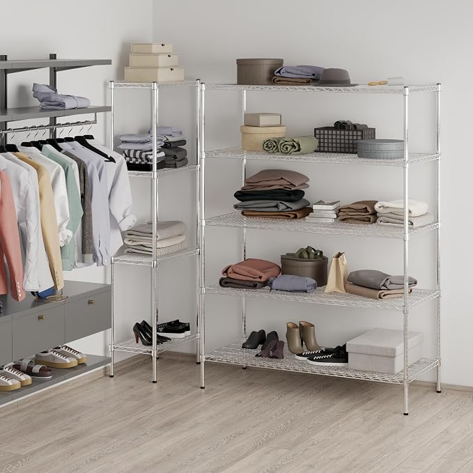 24" Deep x 54" Wide x 74" Height Wire Shelving Kit | 5-Tier | NSF Commercial - Image 7