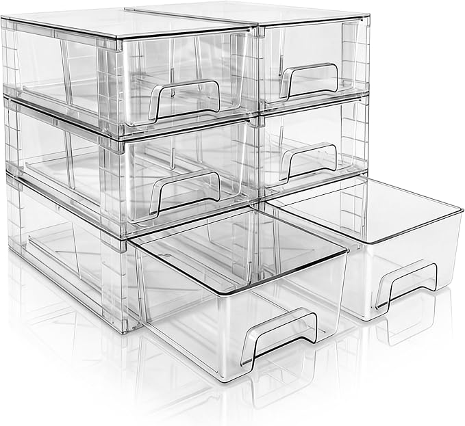 Small Stackable Clear Acrylic Storage Drawers by XWYWX