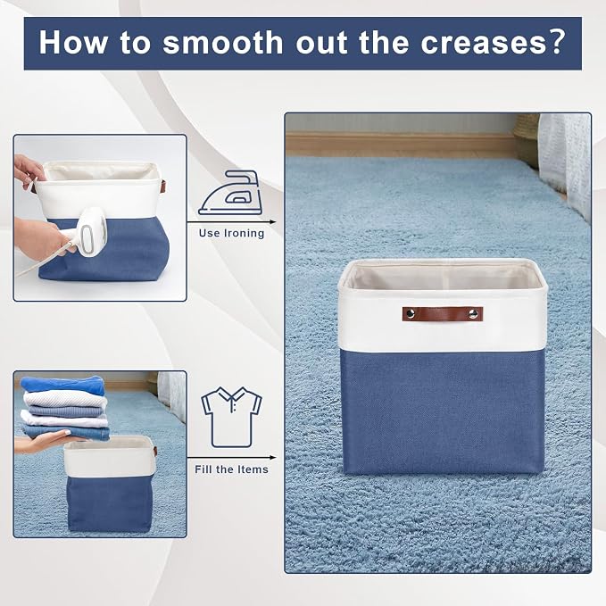13x13 Cube Storage Bins, Collapsible Fabric Storage Box, 4 Pack Closet Baskets - Image 5