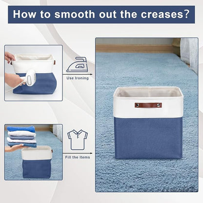 13x13 Cube Storage Bins, Collapsible Fabric Storage Box, 4 Pack Closet Baskets - Image 5
