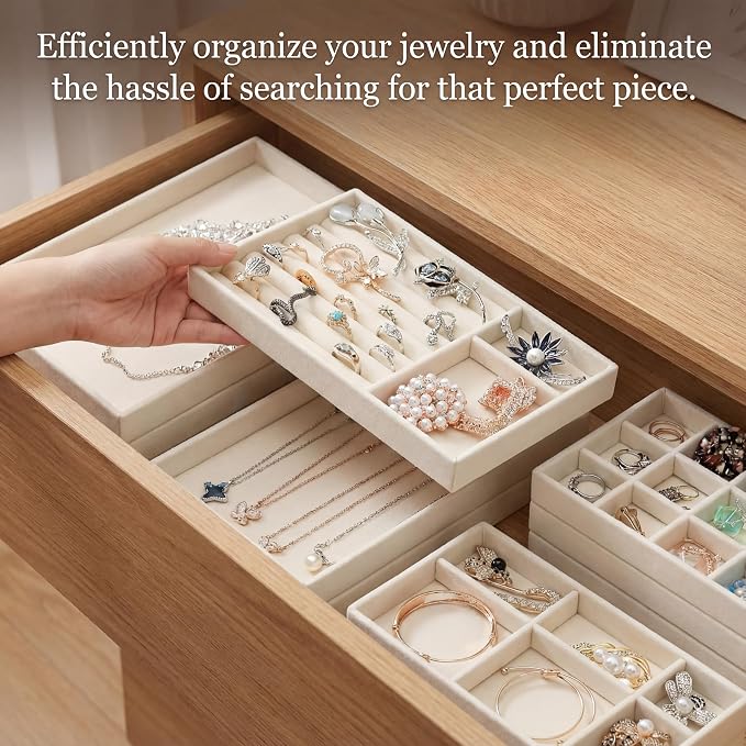 Kenning 16 Pcs Stackable Jewelry Organizer Trays - Image 5