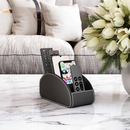Remote Control Holder for Table, Faux Leather Caddy/storage/Tray for Remote - Image 4