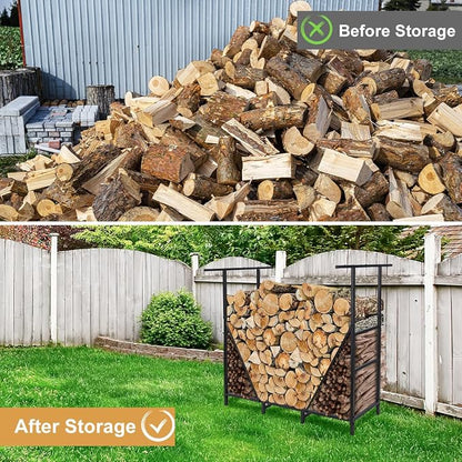 Vailge Firewood Rack Outdoor 4FT - Image 6