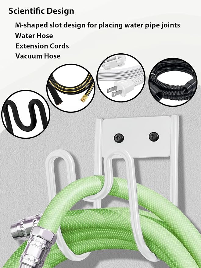 Metal Garden Hose Holder, Sturdy Wall Mounted Water Hose Hanger, Solid Hose Hook - Image 5