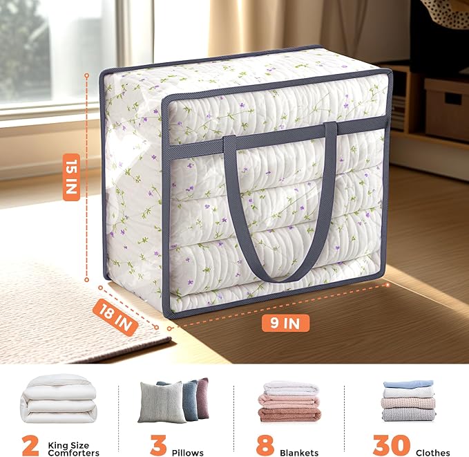 Budding Joy 6 Pack Clear Zippered Storage Bags - Image 2