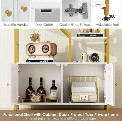 Keyluv 76" Tall Gold Bookshelf - Image 4