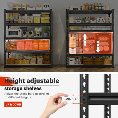 REIBII 72" Garage Shelving, Heavy Duty Storage Shelves 2000LBS, 5 Tier Metal - Image 7