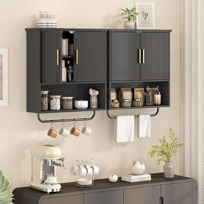 Wall Mounted Cabinet with Towel Bar & Shelves - Image 4