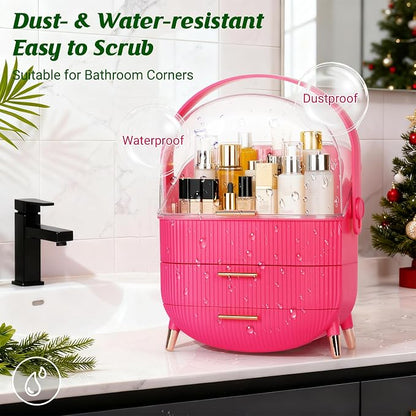 MASSY Egg Shape Makeup Storage Box, Countertop Portable Vanity Cosmetics - Image 5