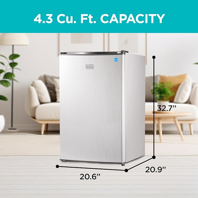 BLACK+DECKER 4.3 Cu. Ft. Compact Refrigerator, ENERGY STAR Certified, Single - Image 2